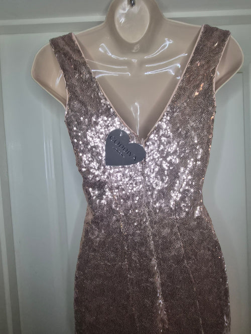 Deep v neck sequin maxi dress