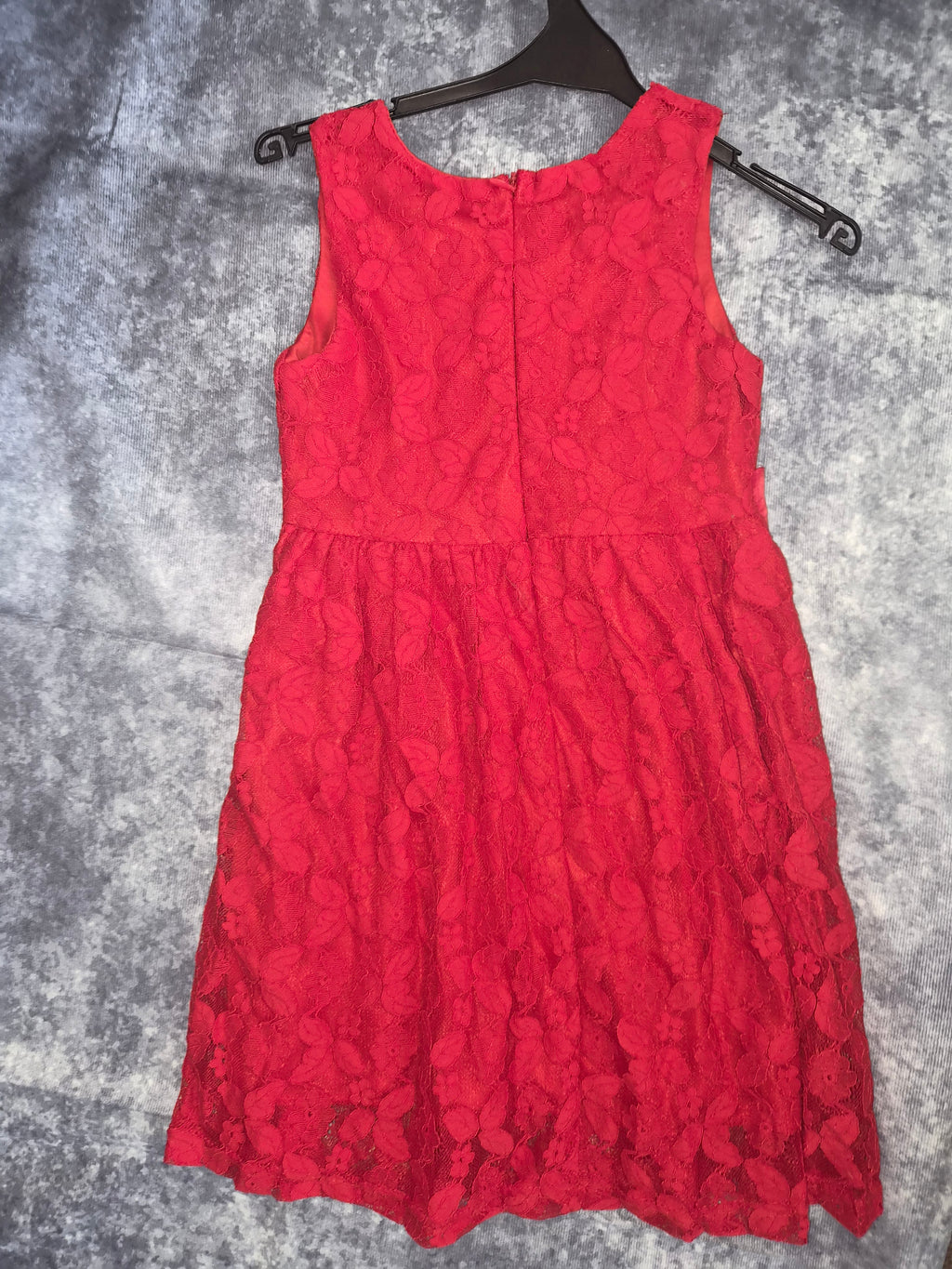 Girls red bow detail dress