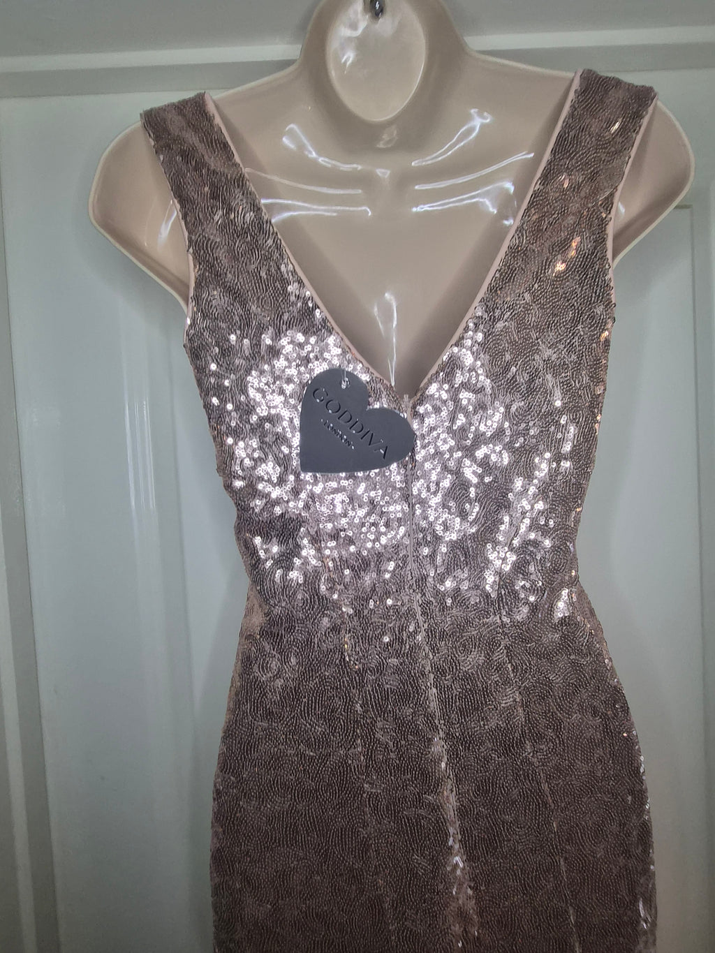 Deep v neck sequin maxi dress