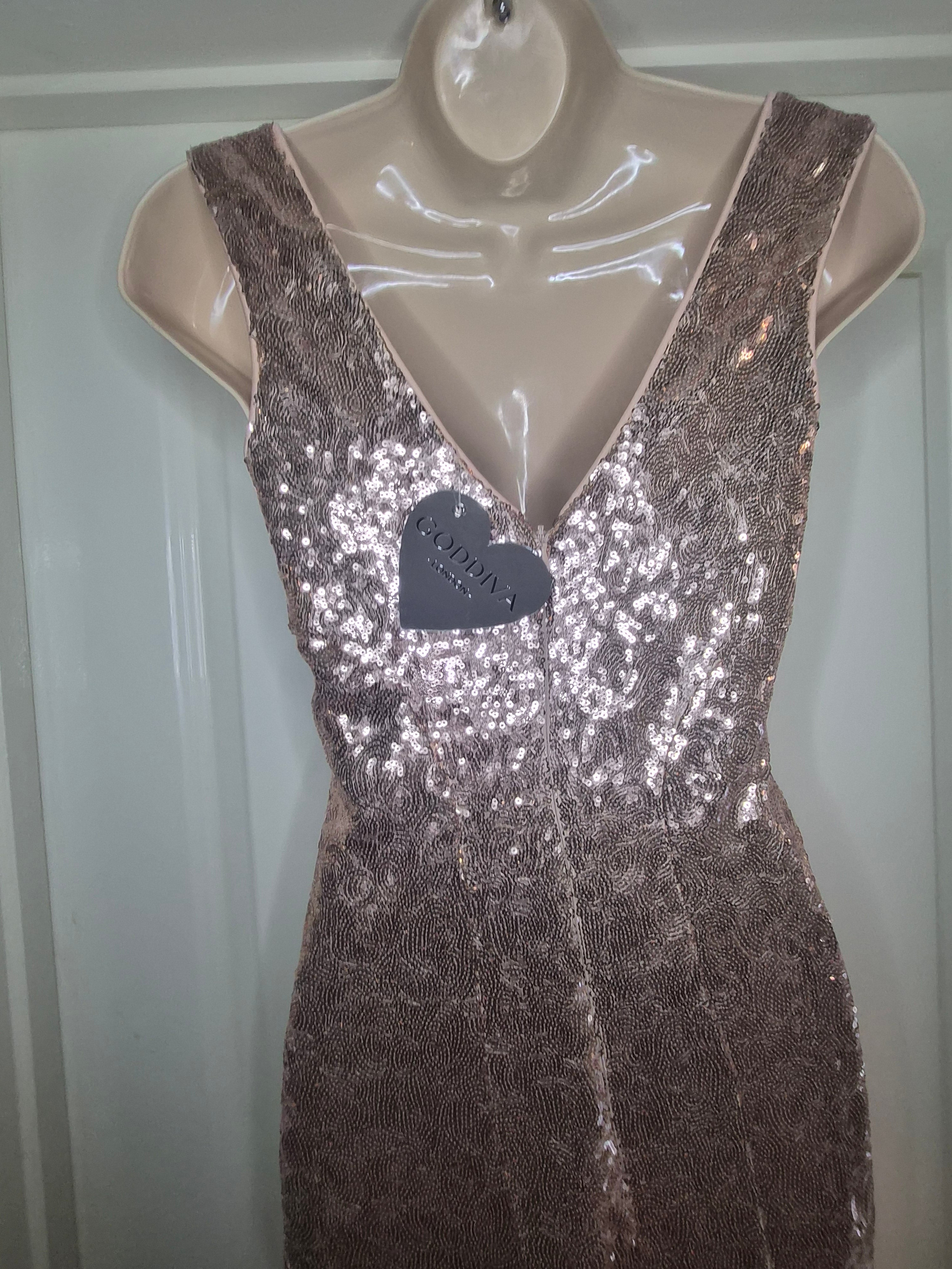 Deep v neck sequin maxi dress